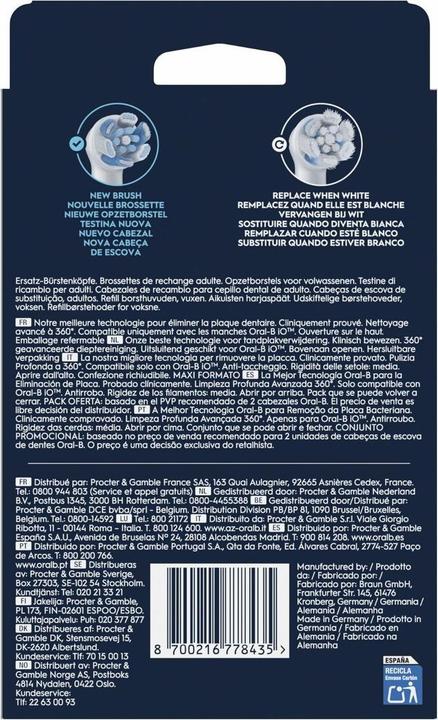 Actual product image Oral-B Oral B - iO Series Ultimate Clean Replacement Brush Heads - White - 8 count (8 x)