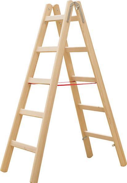 Image du produit kaiserkraft Escabeau en bois (Échelle deux plans, 235 cm)