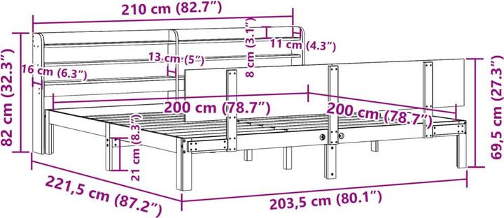 Actual product image vidaXL Bettrahmen (200 x 200 cm)