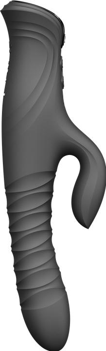 Zalo Rabbit-Vibrator mit Stossfunktion – Schwarz
