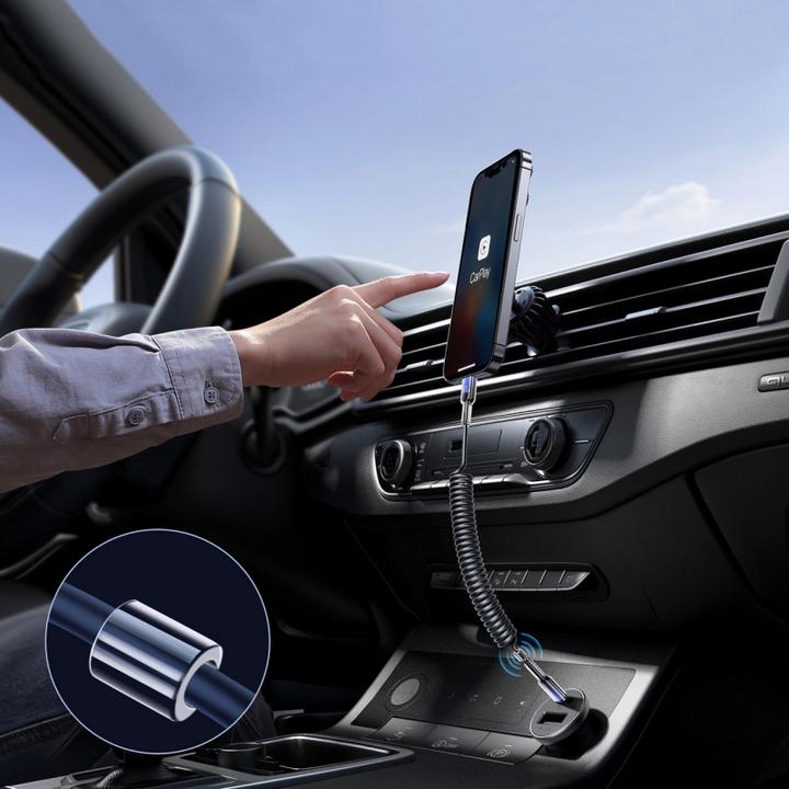 Produktbild Joyroom S-A43 Crystal-Clear Series 60W Coiled Fast Charging Data Cable (Type-C to Type-C) 1.5m-Black (1.50 m, 60 W)