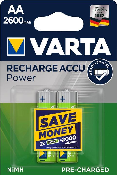 Varta Recharge Accu Power (2 Stk., AA, 2600 mAh)