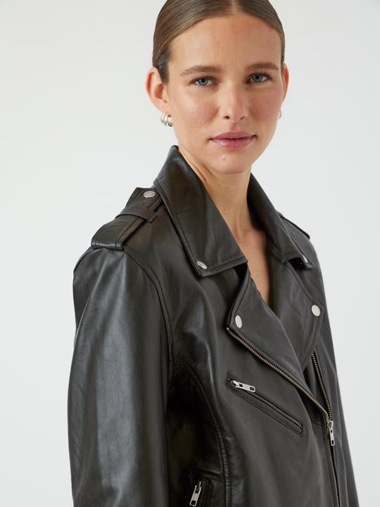 Immagine prodotto Yas Giacca in pelle con zip, scollo a V e maniche lunghe (38)