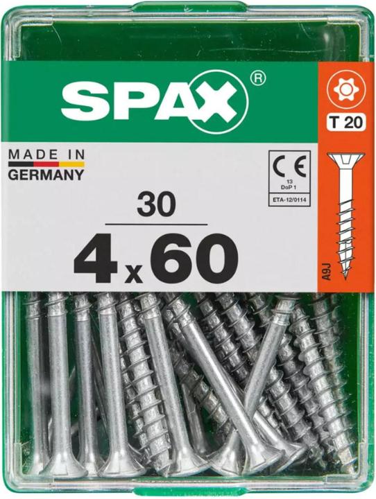 Produktbild Spax DIY Universal Senkkopf T-STAR plus TGW WIROX A9J 4x60 M 30 St. (30 Schrauben pro Stück)