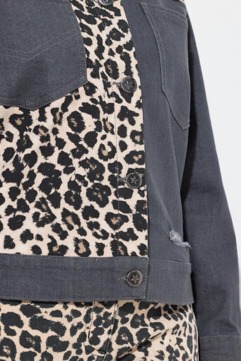 Produktbild Angel of Style Jeansjacke, oversized, Leo-Einsätze, Destroys (42)