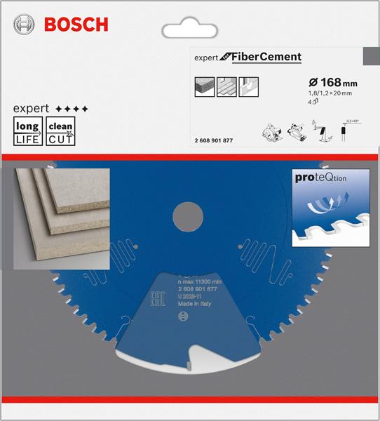 Productafbeelding Bosch Professional Zubehör Cirkelzaagblad Expert voor vezelcement 168 x 20 x 1,8/1,2 mm, T4