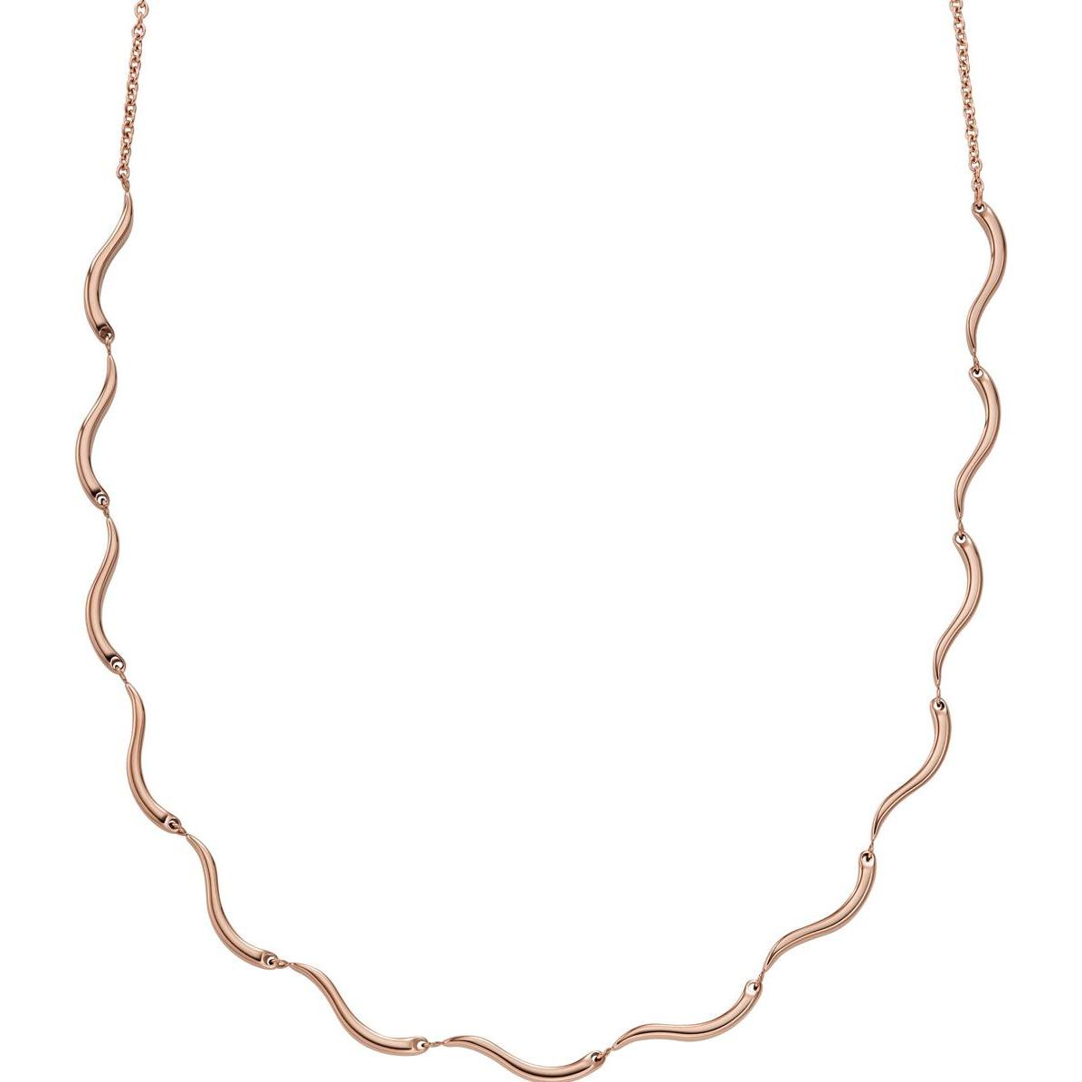 Skagen, Halsschmuck, Waves Halskette, (CZ, Edelstahl, 41 - 46 cm)