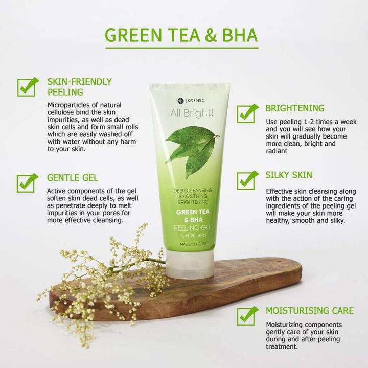 Actual product image JKosmec All Bright Green Tea and BHA Basic Peeling Gel (Cleansing scrub, 180 ml)