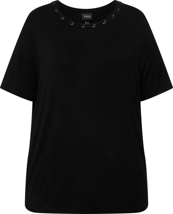 Produktbild Ulla Popken T-Shirt, Ösen, Zierband, Rundhals, Halbarm (50, 52)