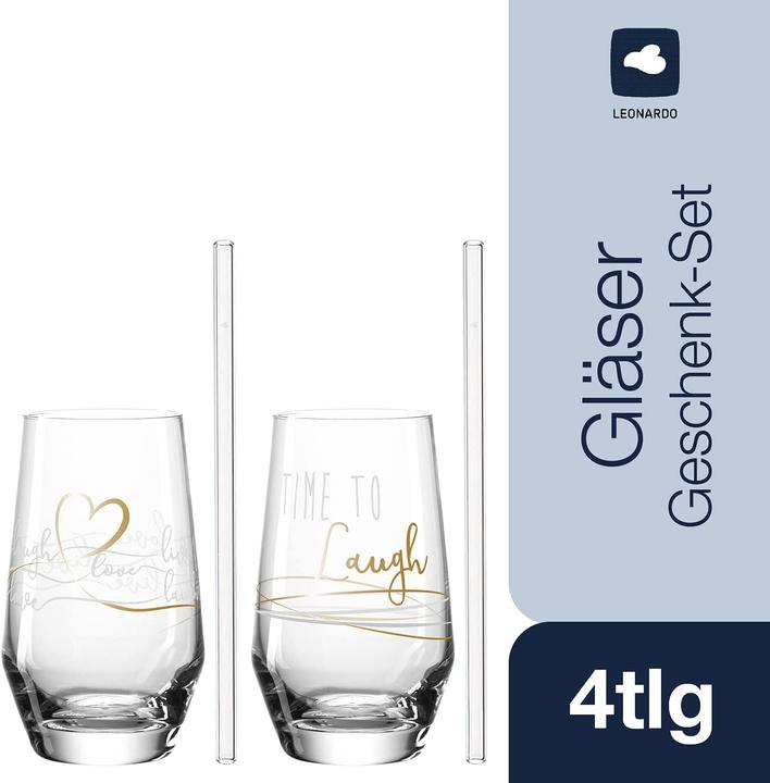 Produktbild Leonardo Longdrinkglas Presente Laugh 365 ml, 2 Stück, Transparent (0.37 l, 2x)