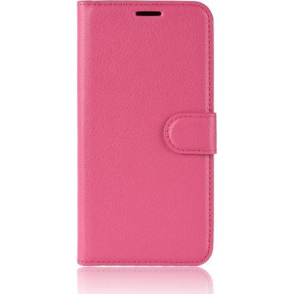 MU Classic Litchi Leder Bookcover Series (Honor 8X), Smartphone Hülle, Rosa