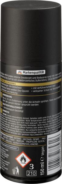 Immagine prodotto dm Balea MEN Deodorante Spray Oro Intenso (Getto vaporizzato, 150 ml)