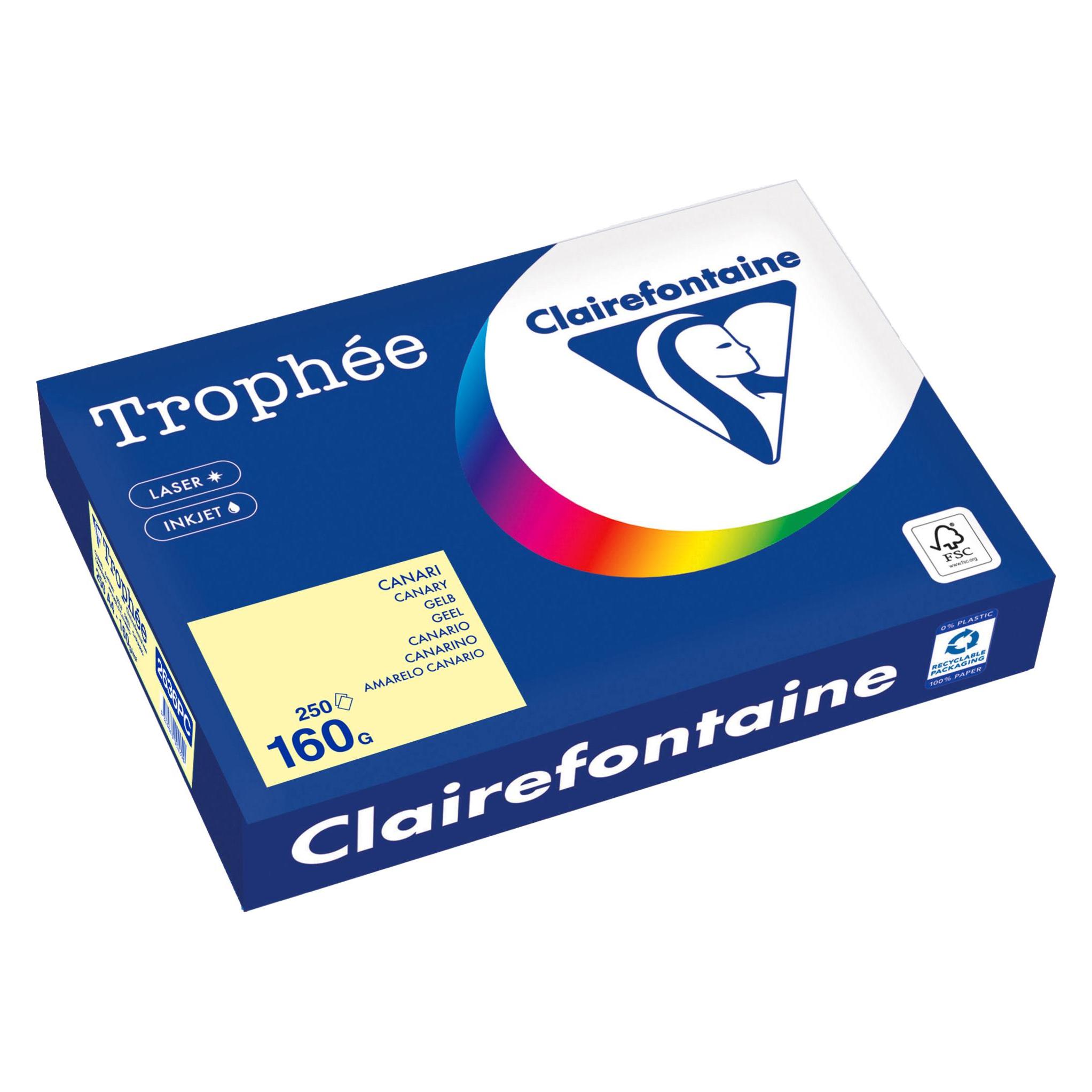 4 X Clairefontaine Kopierpapier 2636PC A4 160g Gelb 250 Blatt