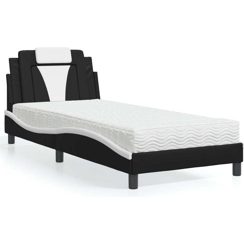 VidaXL, Bett, Bett mit Matratze 80 x 200 cm Kunstleder (80 x 200 cm)