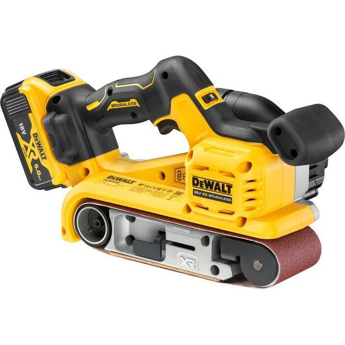 DeWalt, Schleifmaschine + Poliermaschine, Tank-Akku-Bandschleifer, 75 x 533 mm, 18 V Li-Ion 2 x 5,0 Ah, (DCW220P2-QW) vo...