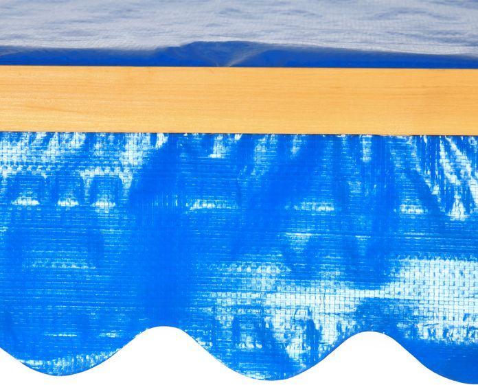 Immagine prodotto Swisshandel24 Sabbiera con tetto, sabbiera in legno con casetta da gioco, 133 x 129 x 137,5 cm Sabbiera con ruote