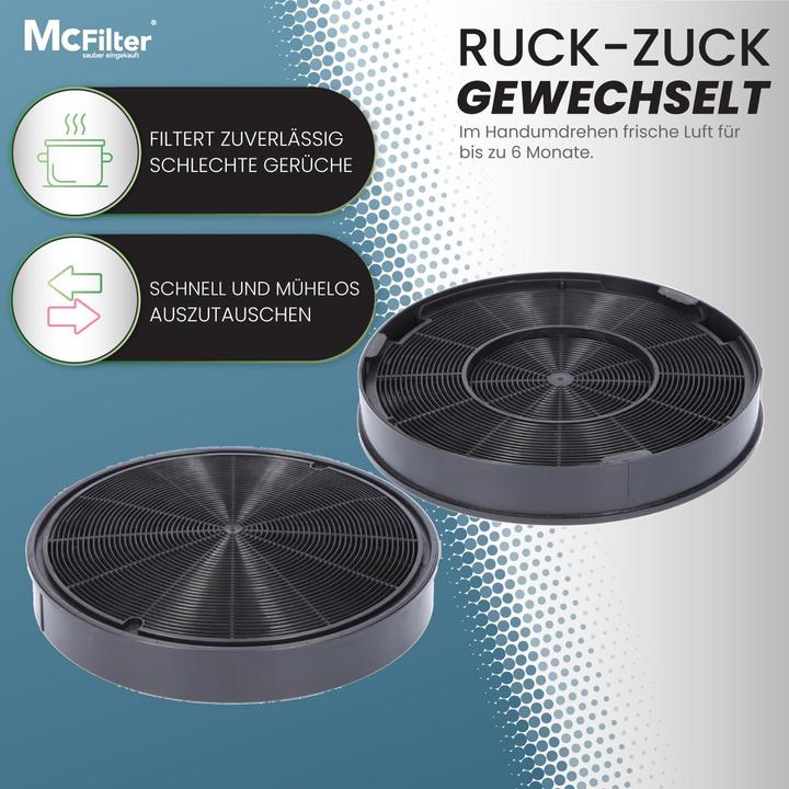 Image du produit Mc Filter 2er-Set Aktivkohlefilter für Dunstabzugshaube