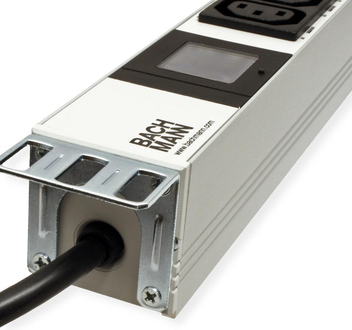 Actual product image Bachmann BN0500 48.26cm 19inch PDU 1U 16xC13 4xC19 power measurement connection CEE 16A blue