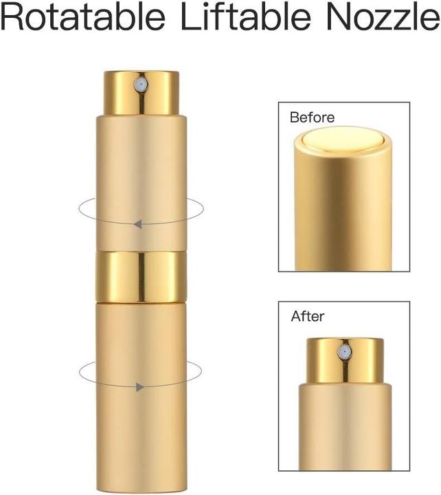 Actual product image Swissdetector Refillable perfume atomizer - Aluminium 8 ml rotating with hidden lid - Yellow (Hygiene product)