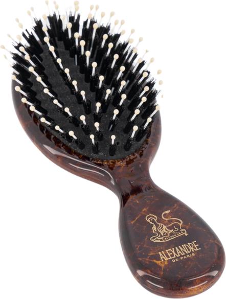 Actual product image Alexandre de paris La Coquette brush boar bristles brown/white