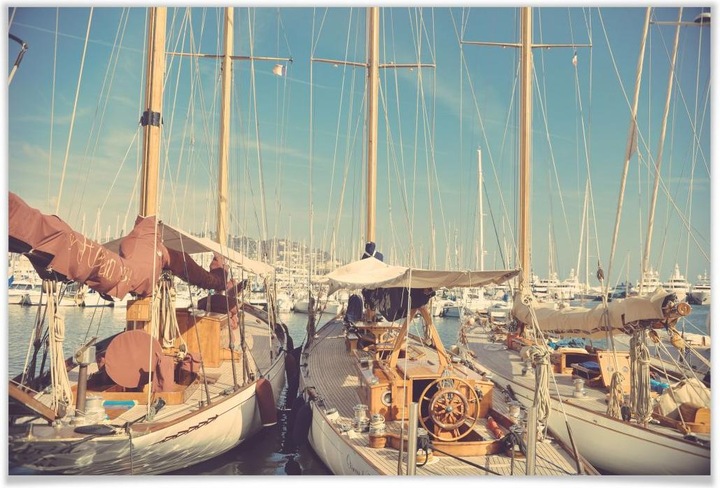 Actual product image Trenddeko Sailing ships in the harbor (140 x 90 cm)