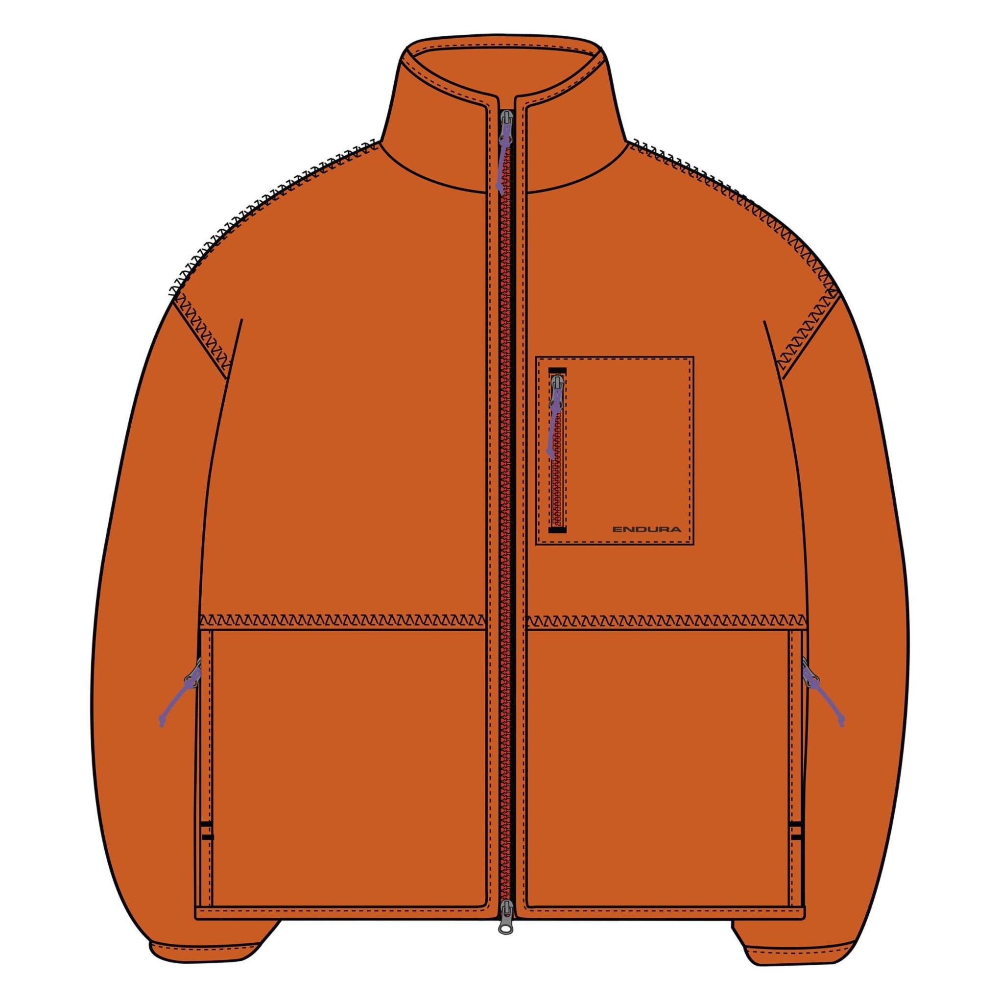 Endura, Unisex, Fietsjassen, Forty1Thirty Fleece Jacke (L), Oranje, L