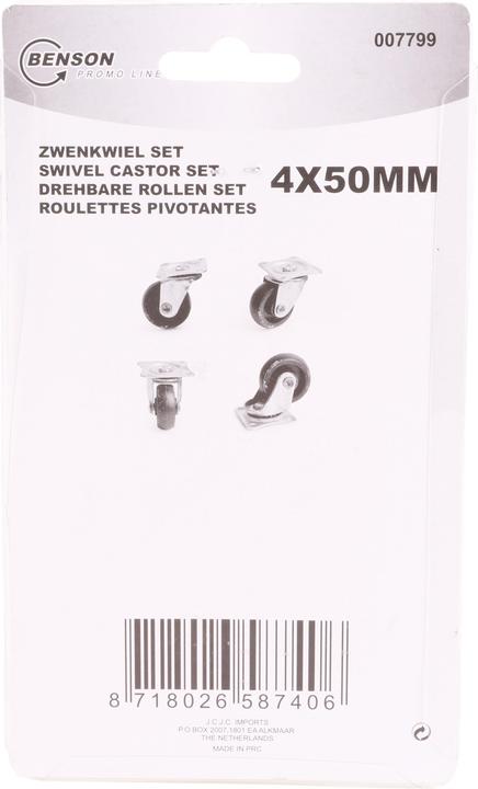 Image du produit Benson Jeu de roulettes pivotantes 50 mm blanc 4 pièces