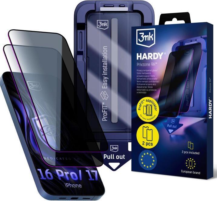 Produktbild 3MK Hardy Privzone 9H - Apple iPhone 16 Pro/ 17 (Apple iPhone 16 Pro, Apple iPhone 17)