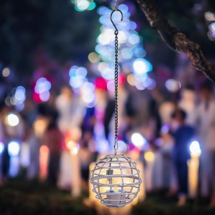 Actual product image GuGus LED solar pendant light with tea light, Ø 10 cm, brown (60 lm)