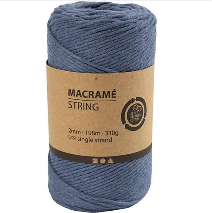 Image du produit Creativ Company Fil de coton Macramé Cordon bleu (198 m)