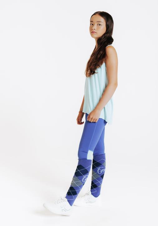 Image du produit Fouganza Legging équitation léger Enfant - 100 Bleu Comète / Vert Céladon (116)