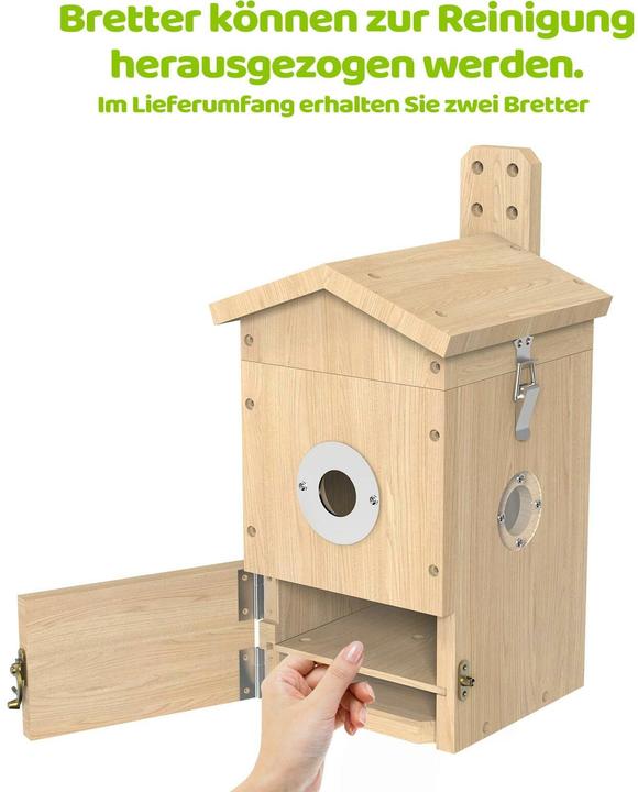 Image du produit Sanilu Clean Sanilu Vogel Nistkasten mit Kamera, Solarpanel inklusive