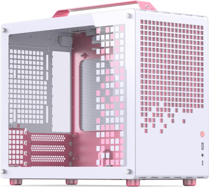 Main colour: White, Accent colour: Transparent, Pink