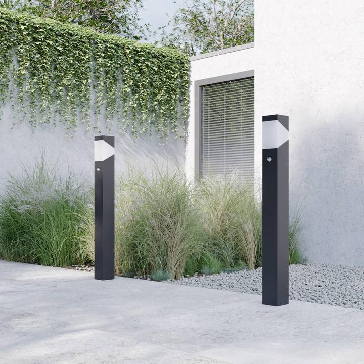 Actual product image Lucande Kiran Outdoor Garden Light w/Sensor H100 Graphite (E27, IP44)