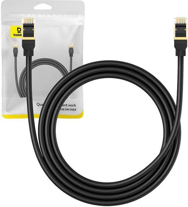 Actual product image Baseus Network cable cat.8 Ethernet RJ45, 40Gbps, 1,5m (black) (CAT8.1, 1.50 m)