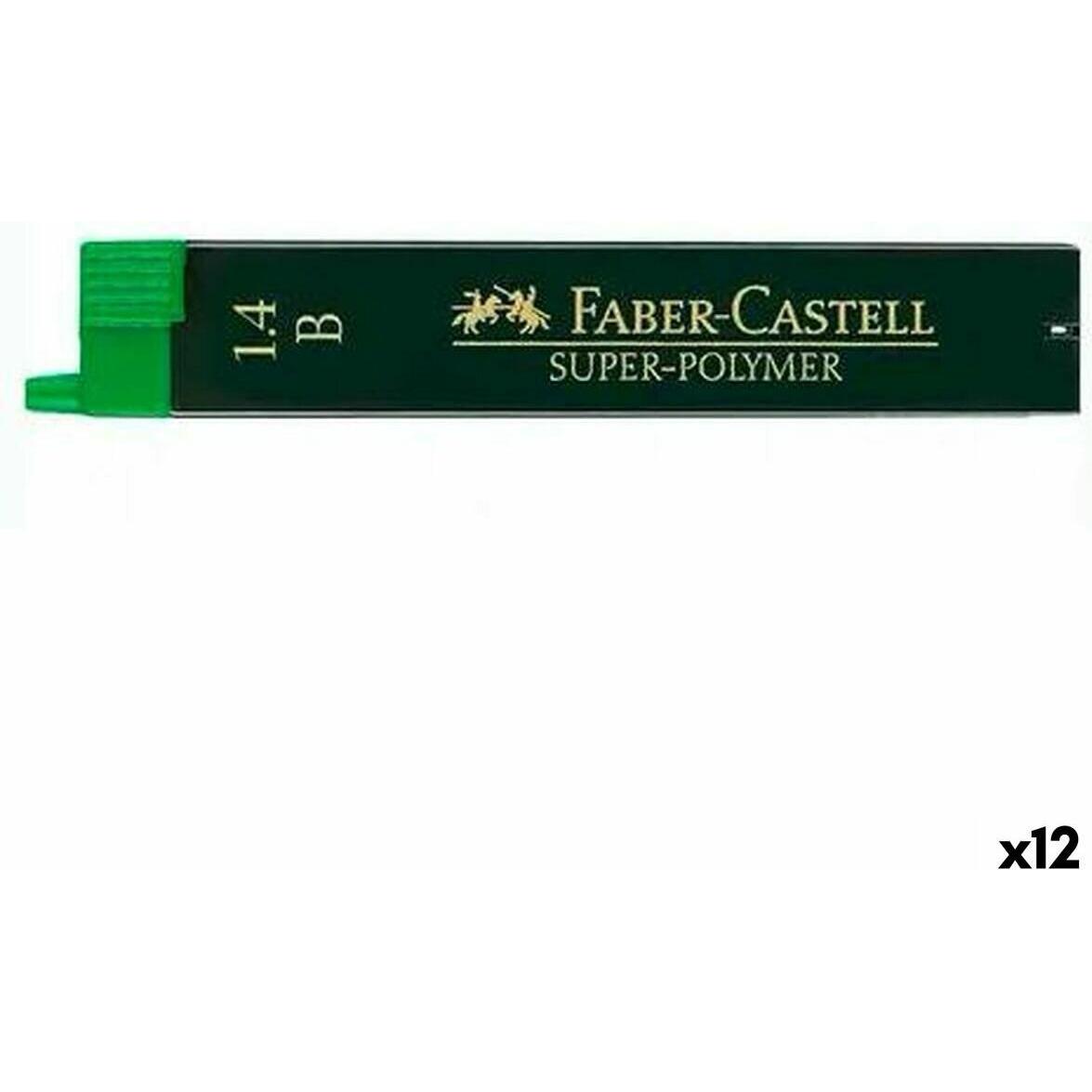 Faber-Castell, Mine per matite, 6 mine SUPER-POLYMER B 1,4 mm (6 pz., 1.40 mm, B)