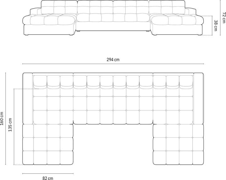 Actual product image CXL by Christian Lacroix Panoramic Sofa, "Yohan", 5 Seats, 294x160x72 Made in Europe (Sofa landscape)