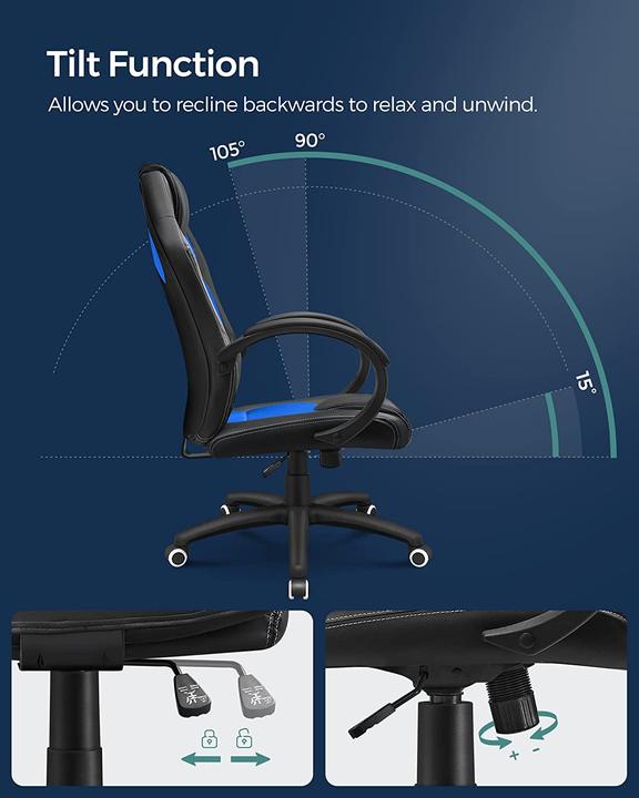 Immagine prodotto Songmics Sedia da gioco Nero Blu