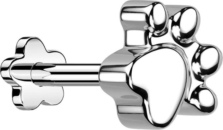 Produktbild Star Piercing Micro Threadless Labret Blume silber Pfote (ohne Messing, Titan)
