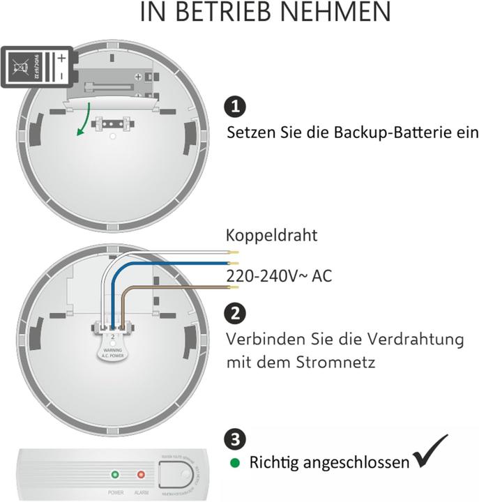 Actual product image Elro Smoke Detector with 5-Year Backup Battery, Optical Sensor, and Interconnect Capability