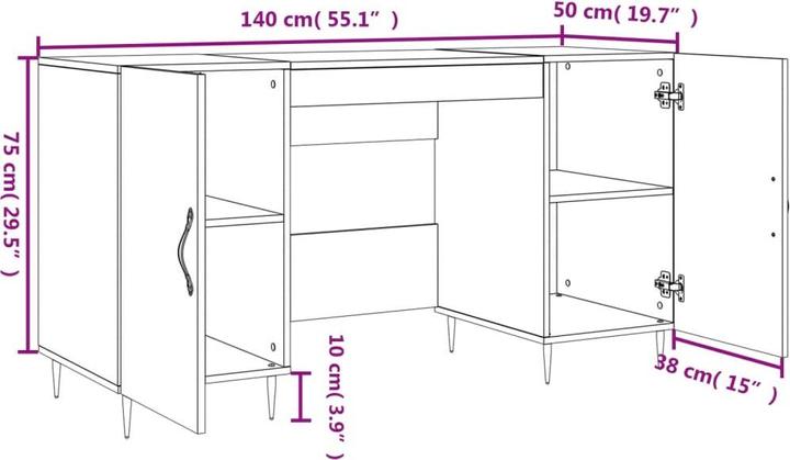 Image du produit vidaXL Schreibtisch (50 x 140 x 75 cm)