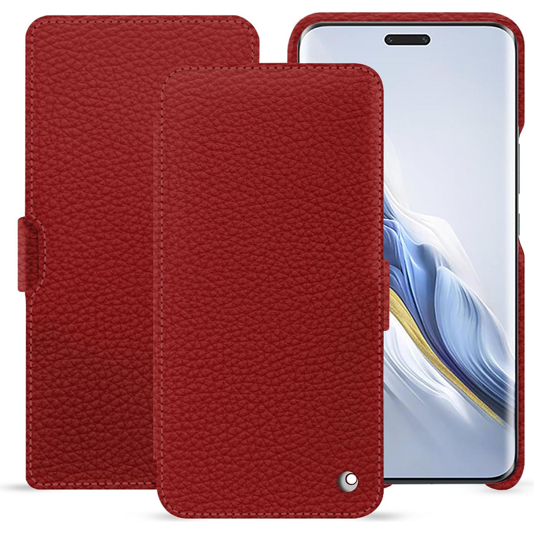 Noreve Lederschutzhülle horizontal (Honor Magic6 Pro), Smartphone Hülle, Rot