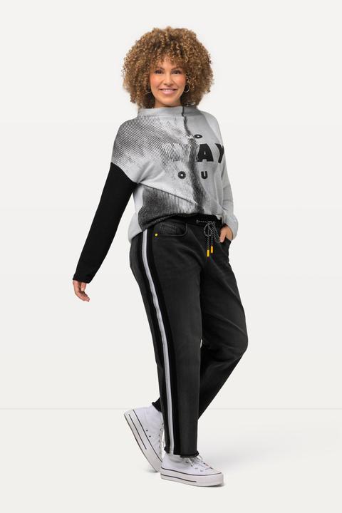 Actual product image Ulla Popken Side Stripe Stretch Fit Boyfriend Jeans (48)