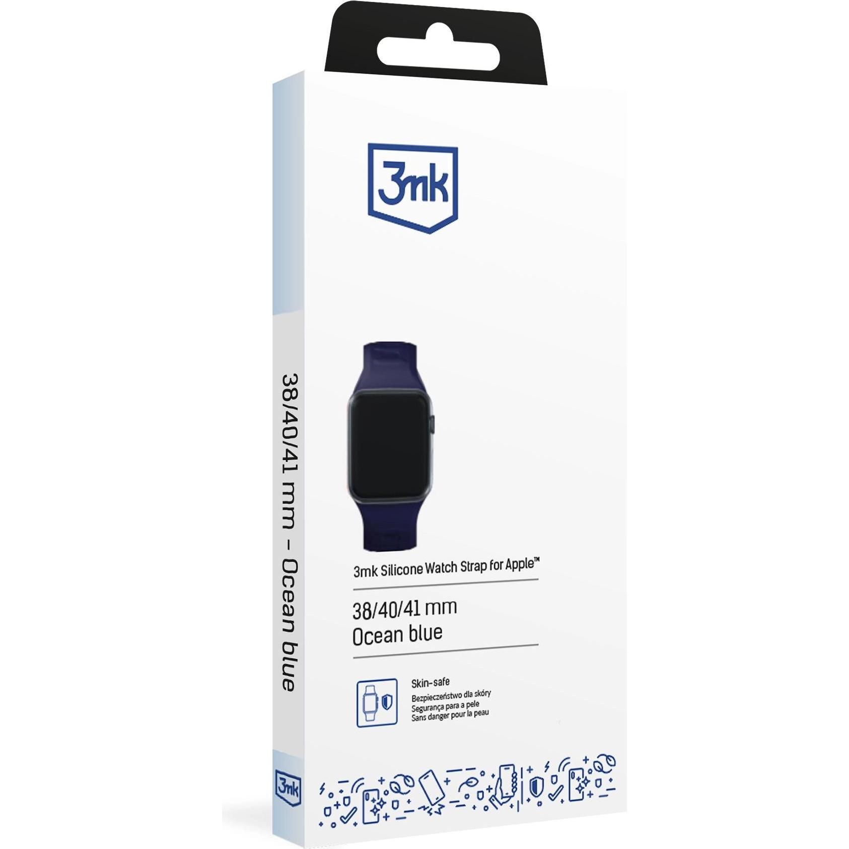 Thumbnail - 3MK Silicone Watch Strap granatowy/ocean blue dla Apple Watch 38/40/41mm (Silikon, Edelstahl, 3, 4, 9, Ultra), Uhrenarmb...