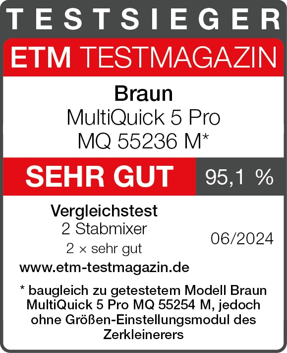 Nutritional values and ingredients Braun MultiQuick 5 Pro