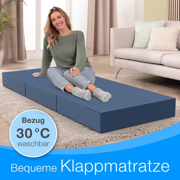Actual product image Bestschlaf Klappmatratze, 3-teilige Faltmatratze, Reisebett, Gästematratze (Foam core, 75 x 195 cm)