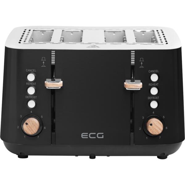 Thumbnail - ECG ST 4768 Timber Black Toaster, 4 Toastfächer, 7 Heizintensitätsstufen, Auftau- und Aufwärmfunktionen, Toaster, Schwar...