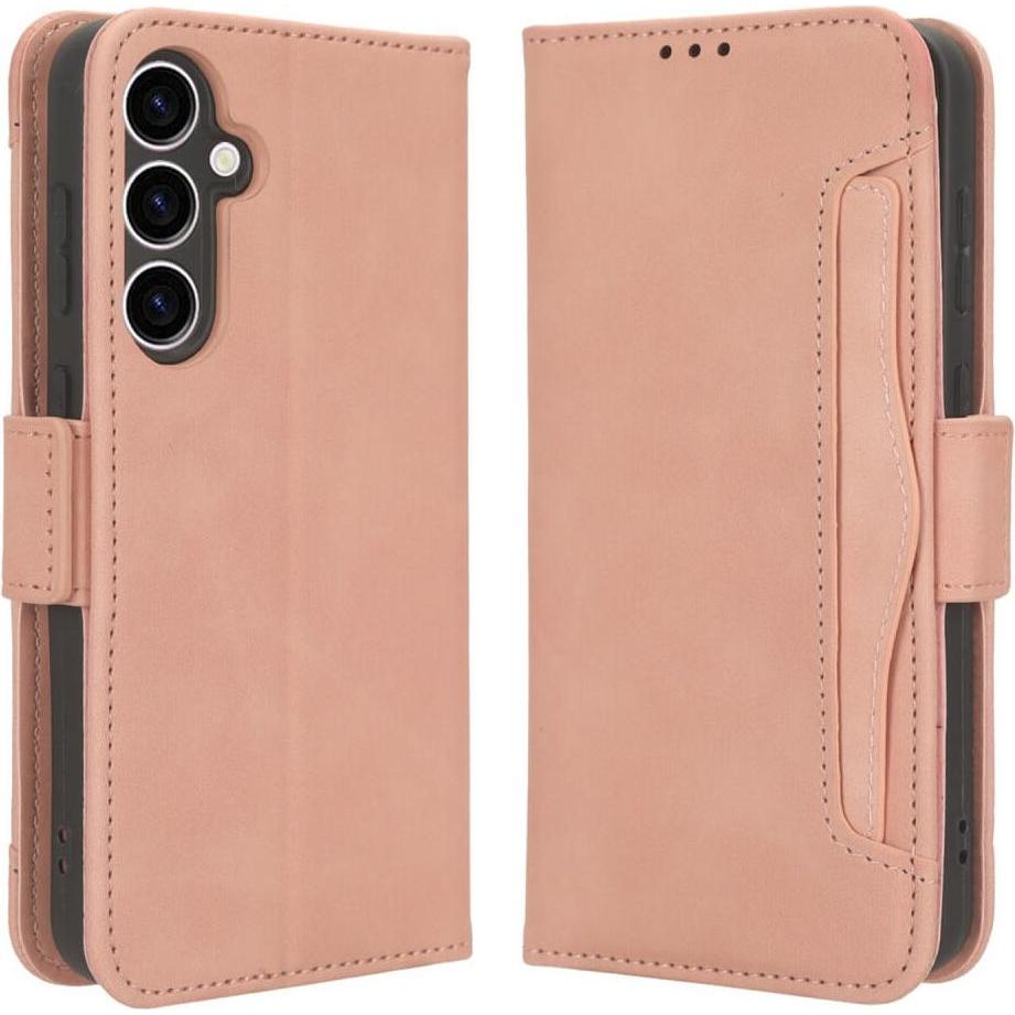 Cover-Discount Galaxy S23 FE - Etui mit vielen Kartenfächer rosa (Samsung Galaxy S23 FE), Smartphone Hülle, Rosa