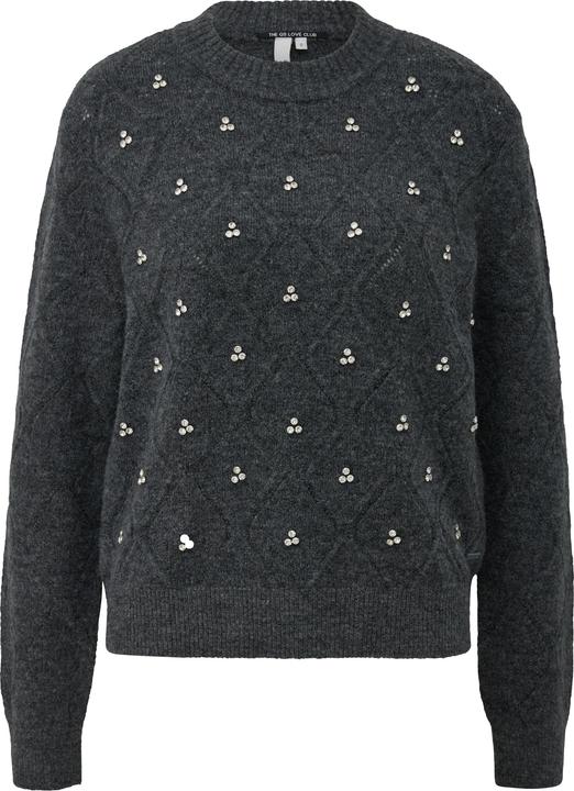 Produktbild s.Oliver Strickpullover Pullover mit Glitzersteinen (XXL)