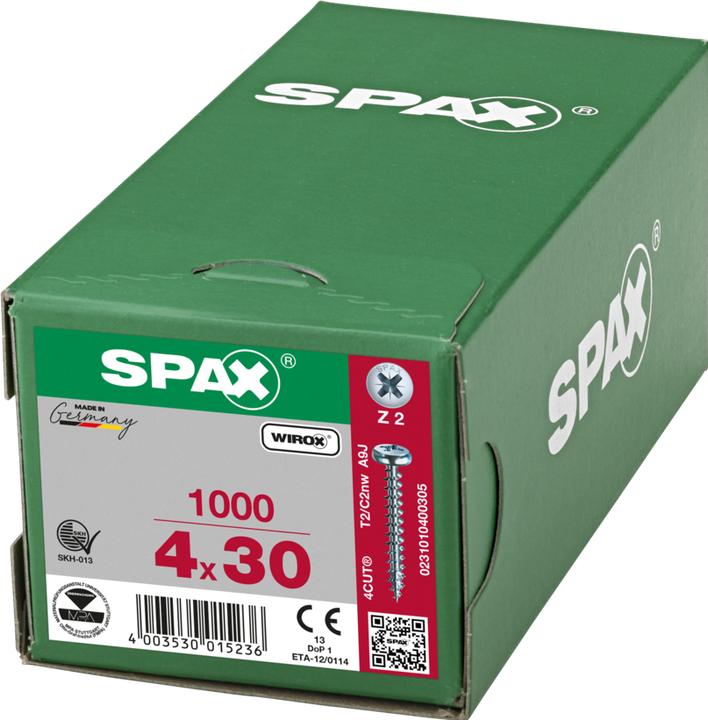 Produktbild Spax Spanplattenschrauben PH PZ2 4,0x30 mm (1000 Schrauben pro Stück)